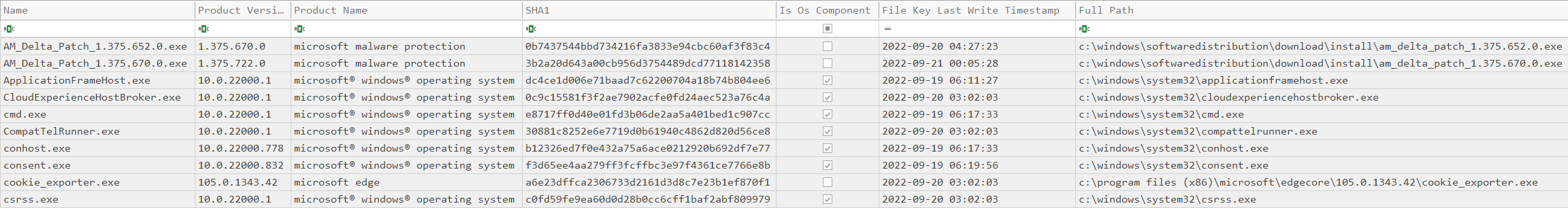 AmCacheParser UnassociatedFileEntries (Filtered)