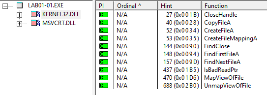 Dependency Walker Function Import View